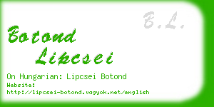 botond lipcsei business card